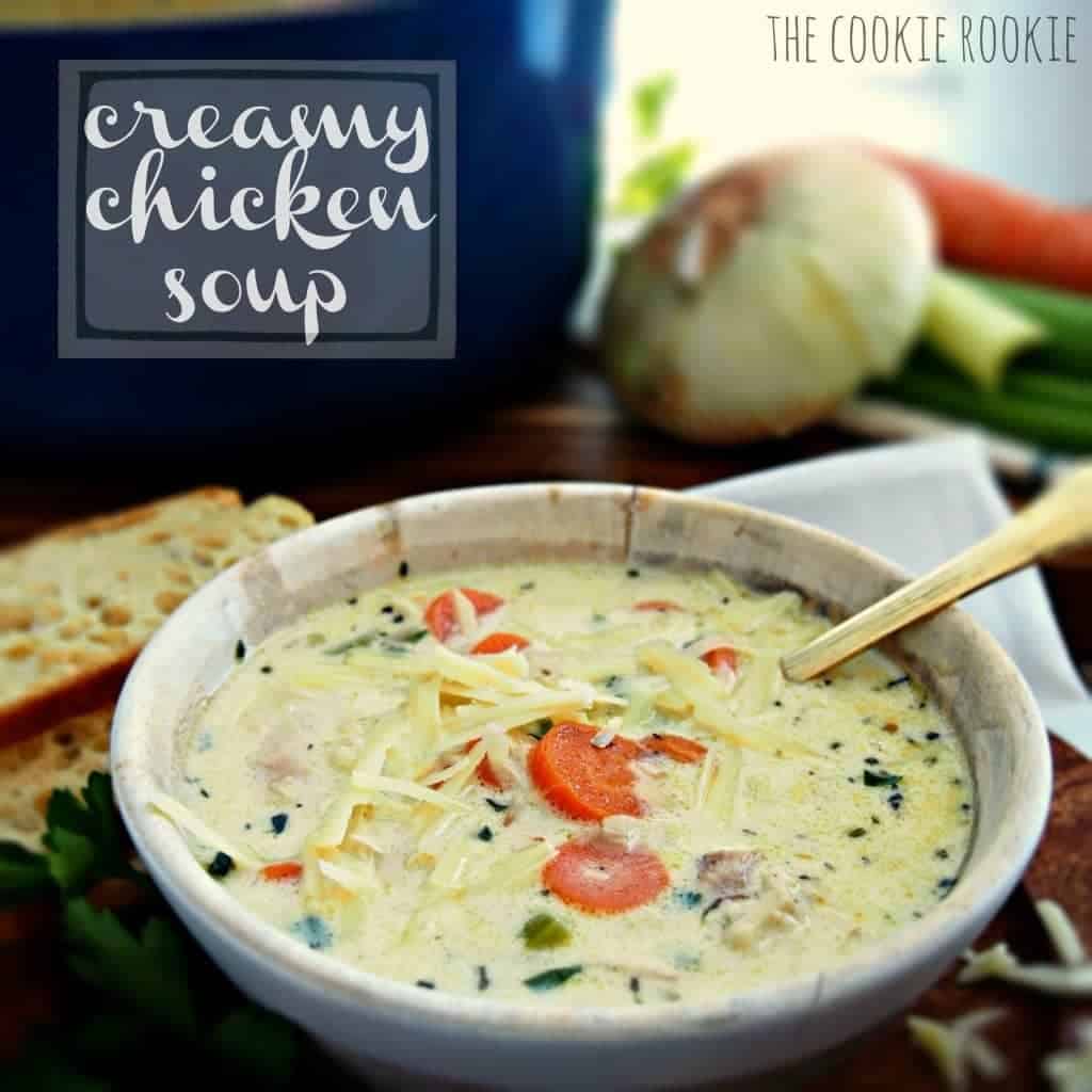 the absolute BEST soup on the planet.  no contest.  mom's creamy chicken soup!
