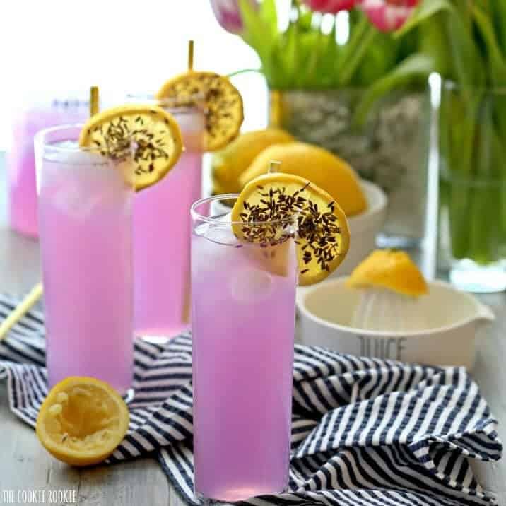 Lavender Lemonade is a pretty and delicious fragrant drink perfect for any party or baby shower! Fun, bright, and yummy! Non-alcoholic or boozy!