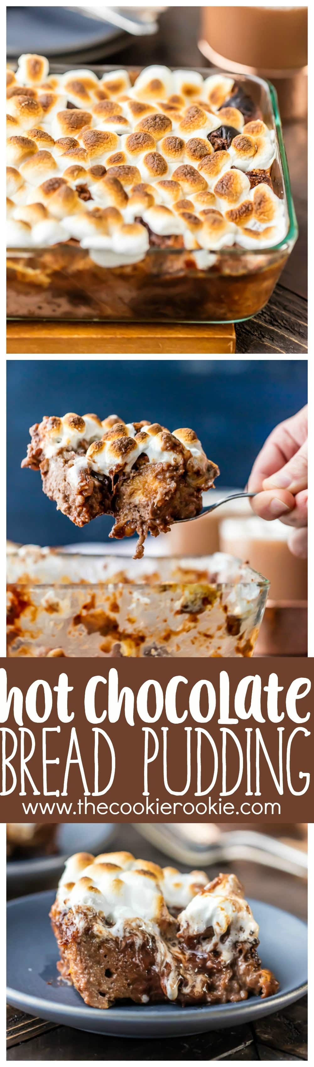 Hot Chocolate Bread Pudding - The Cookie Rookie