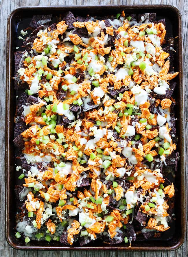 Buffalo Chicken Nachos | Two Peas and Their Pod