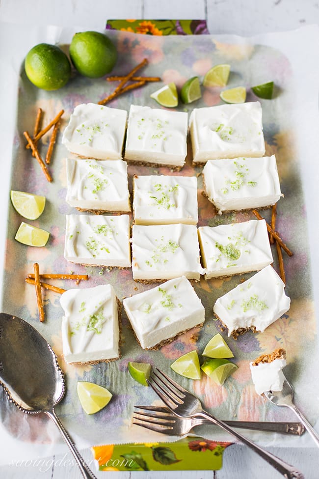 Creamy Margarita Pretzel Bars | Saving Room for Dessert