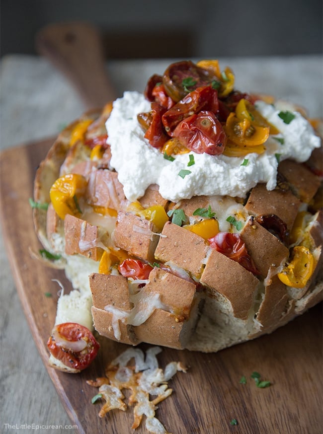 Roasted Tomato and Ricotta Pull Apart Bread | The Little Epicurean