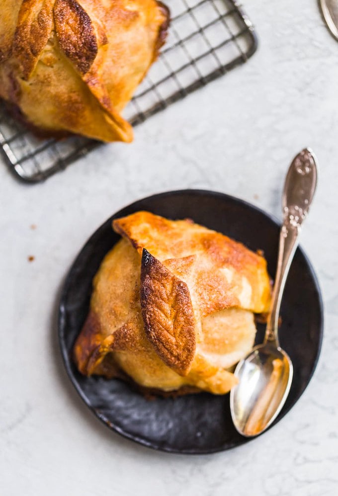 Homemade apple dumpling on a plate