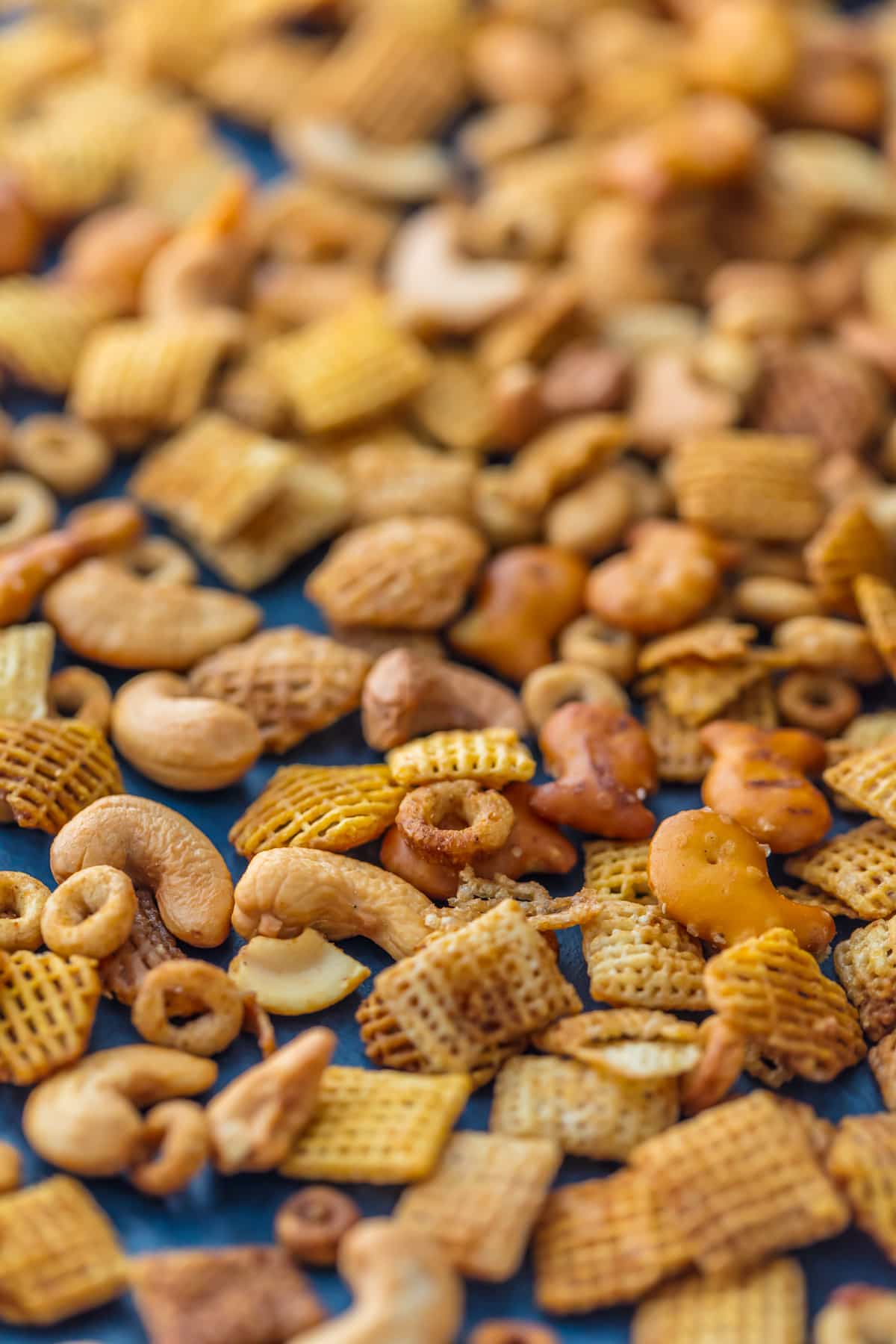 side shot of chex mix