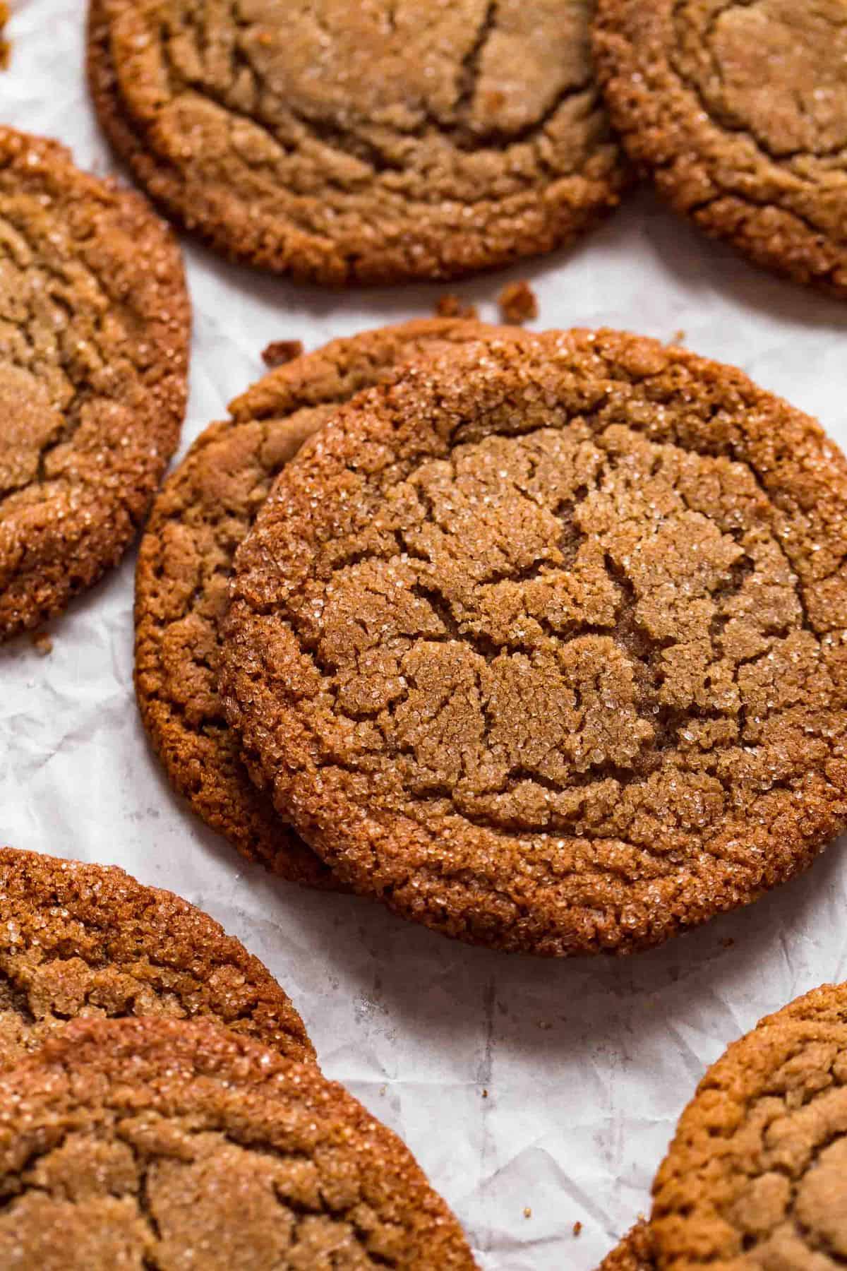 close-up view of the baked cookies