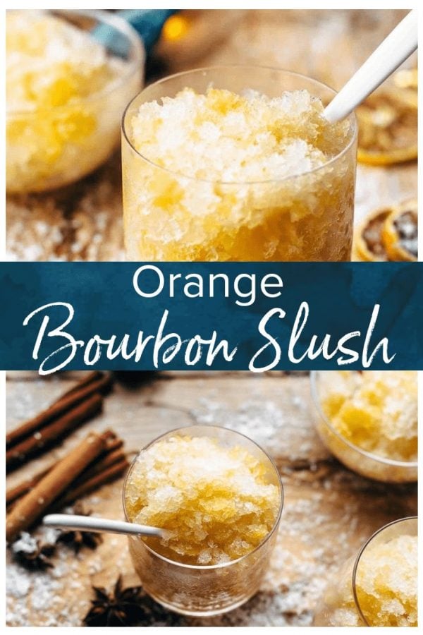 This Bourbon Slush cocktail drink is loved by all who come to my house on Christmas Eve. We have this Orange Bourbon Slush every year and it's such a fun and easy drink recipe, you have no reason not to try it!