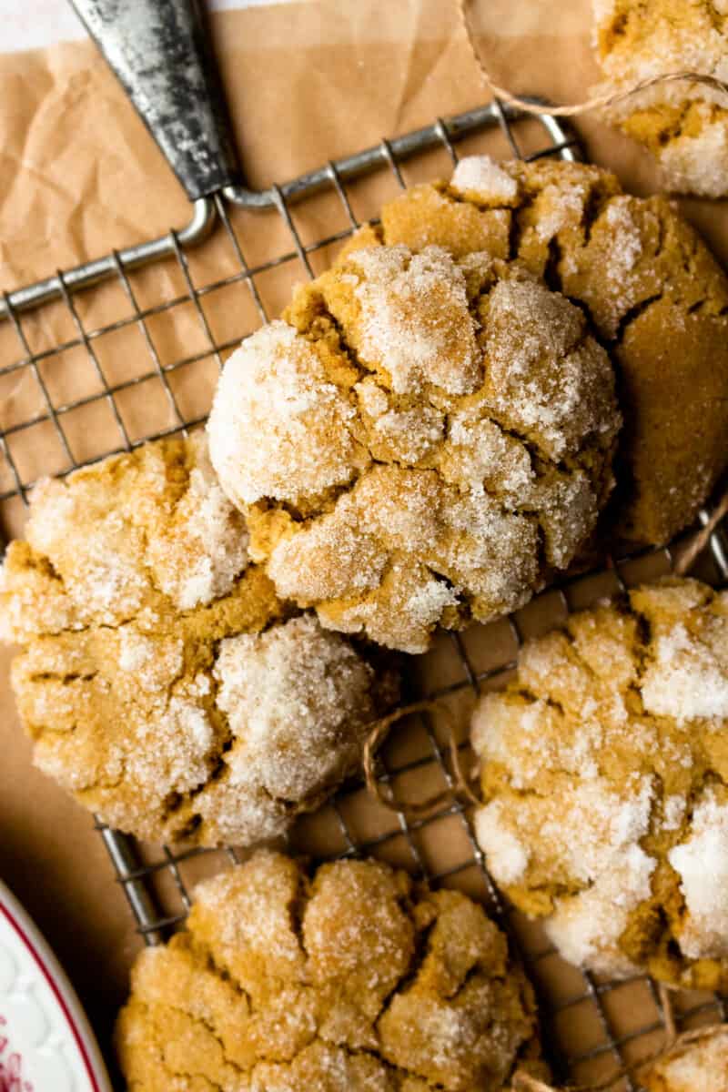 up close ginger crinkle cookies