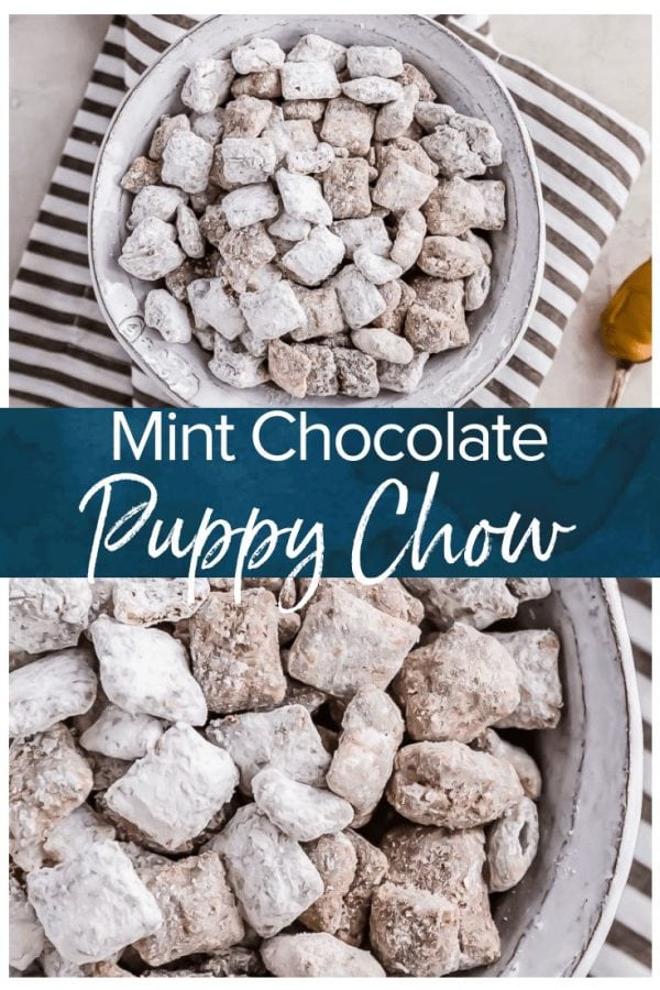 Puppy Chow is a chocolate-y treat that's sure to please! This easy puppy chow recipe includes an original version AND a mint chocolate puppy chow version. Find out how to make puppy chow for a simple yet delicious holiday treat!