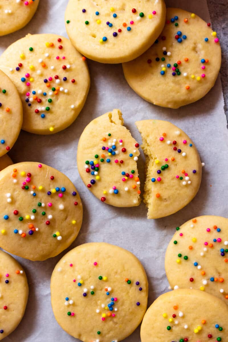 riscotti Italian anise cookie broken in half