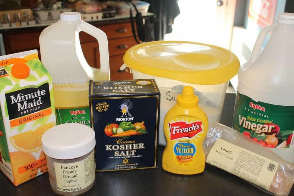 Assembled ingredients for Sweet and Sour Dressing