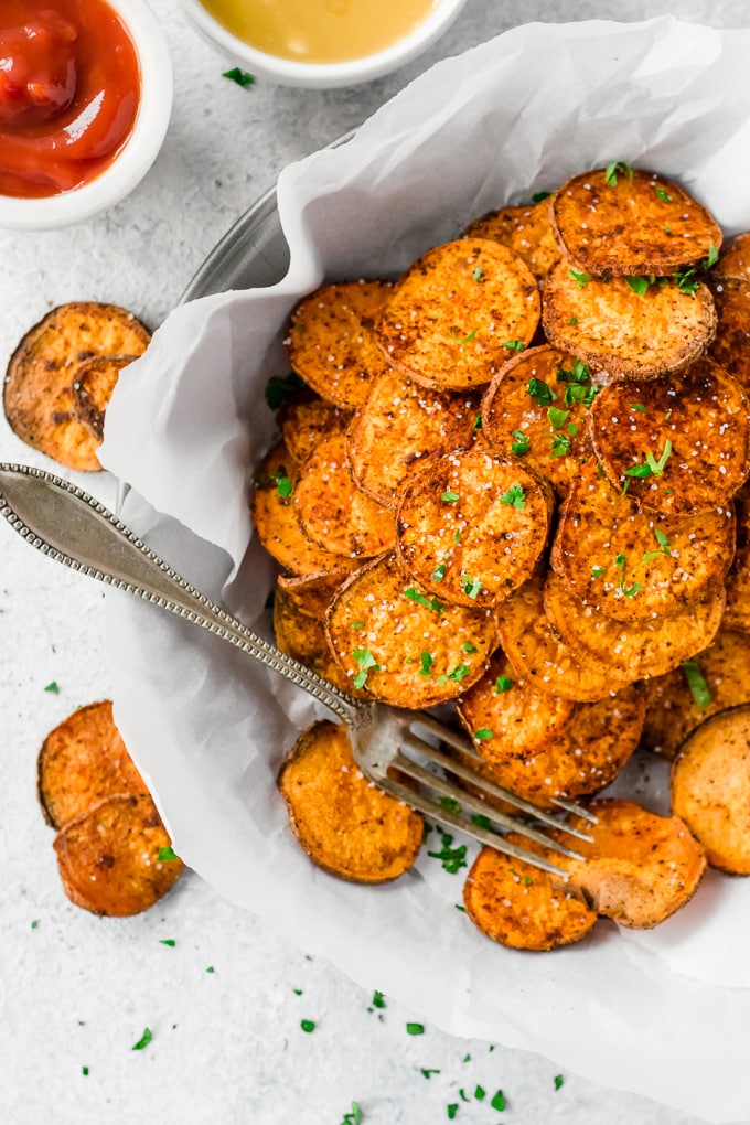 Baked Sweet Potato Chips Recipe (VIDEO) - A Spicy Perspective