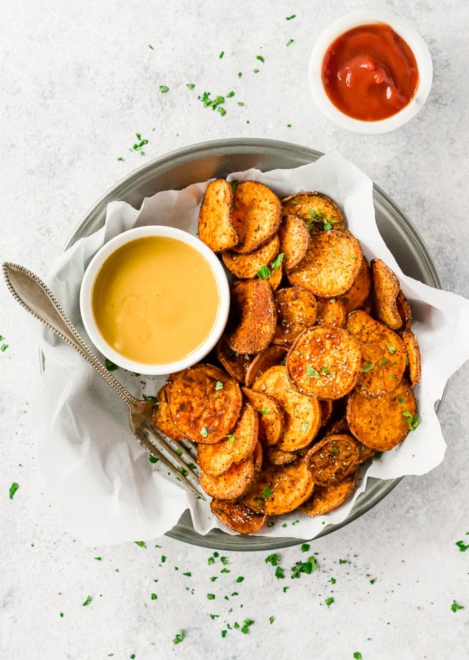 baked sweet potato chips side dish