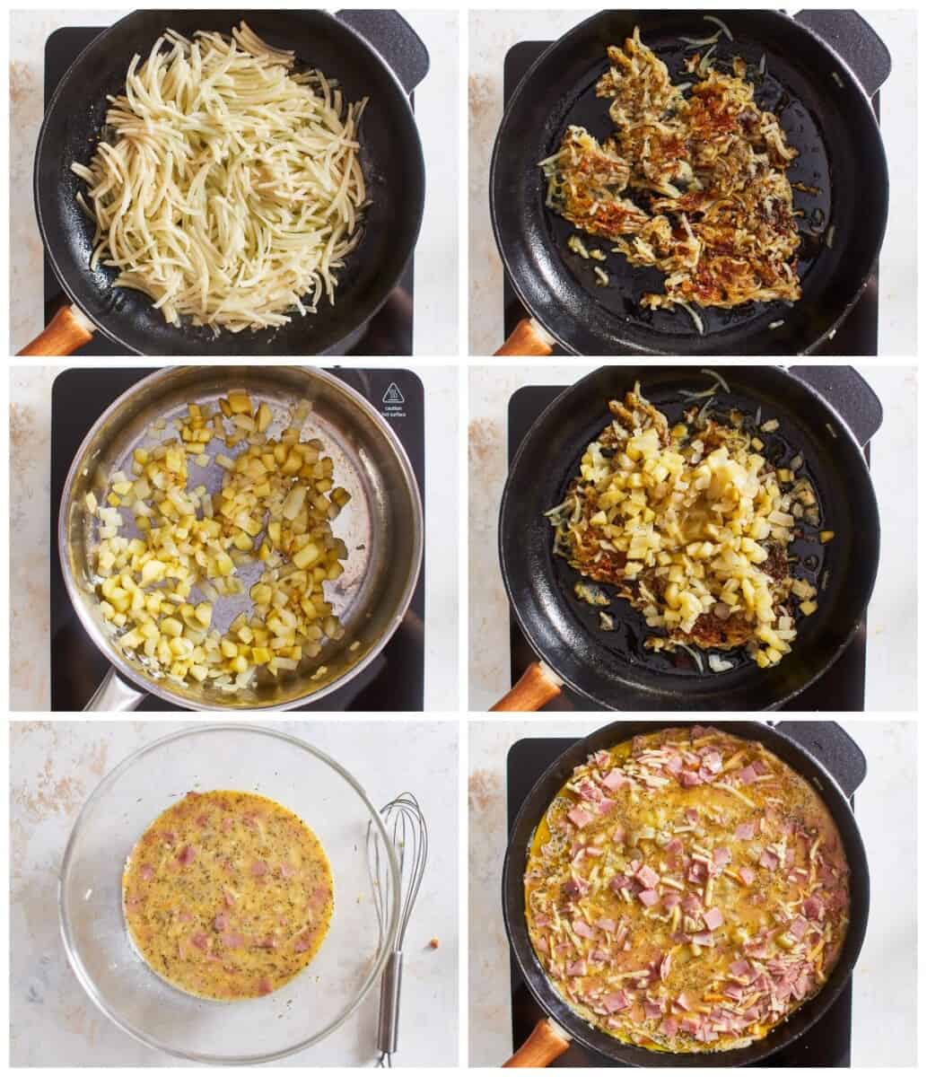 step by step photos for how to make apple egg and cheese frittata