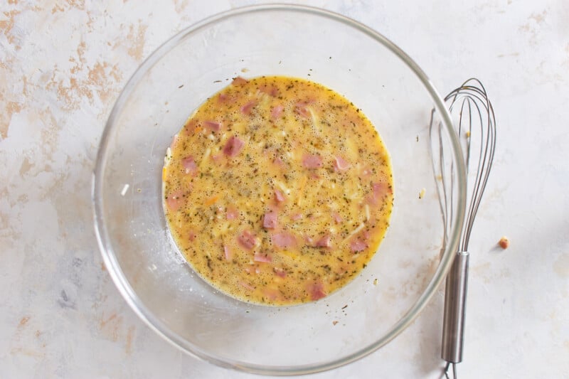 how to make apple ham and cheese frittata