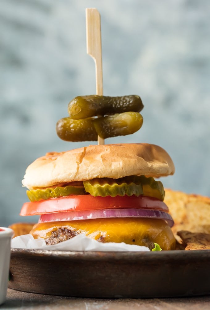 stovetop cheeseburger on a plate