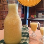 pitcher of blended orange juice