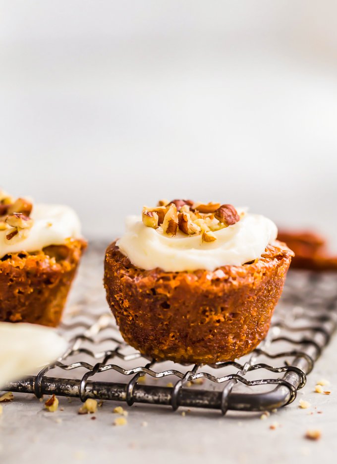 Pecan Pie Muffins on a cooling rack