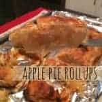 apple pie rollups on tin foil.