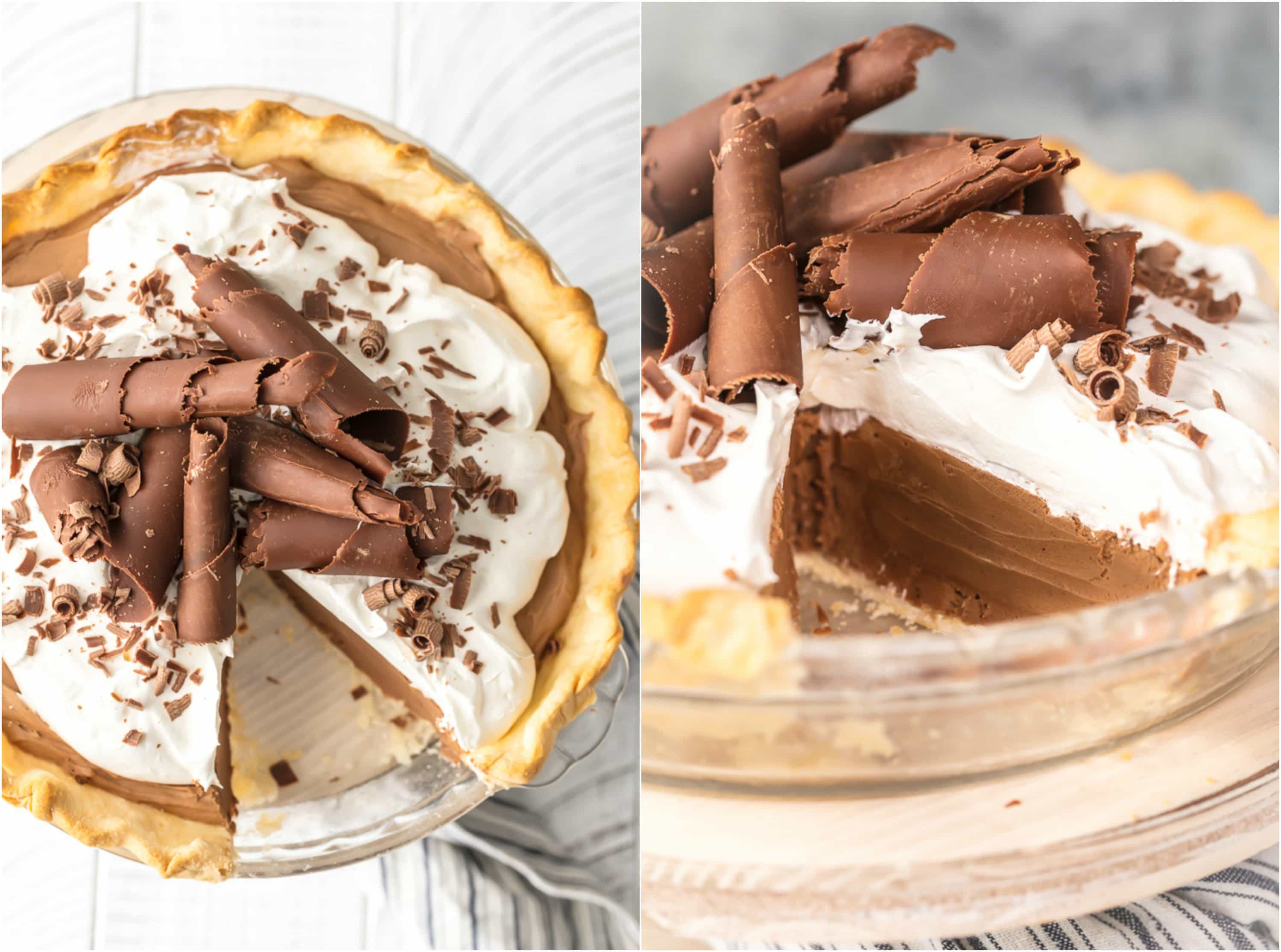 overhead picture of french silk pie