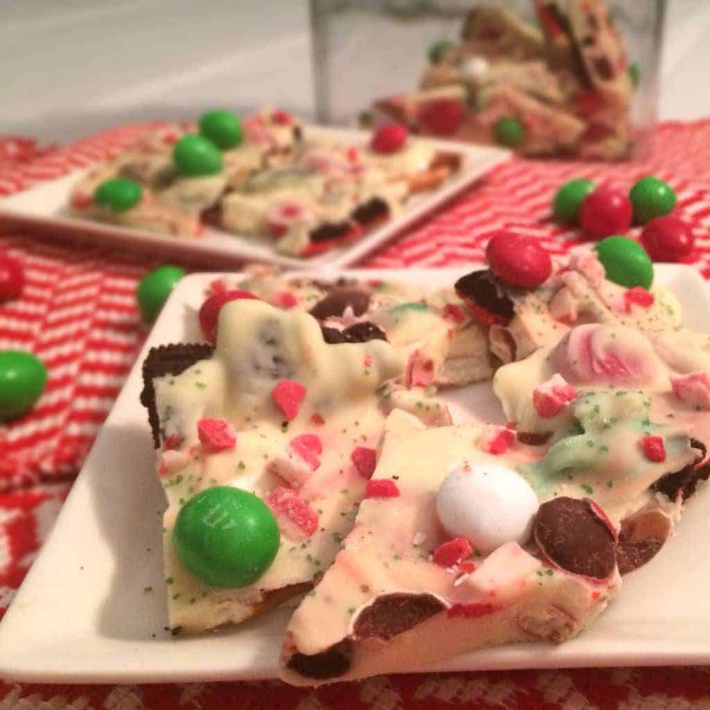 Christmas Bark on plates