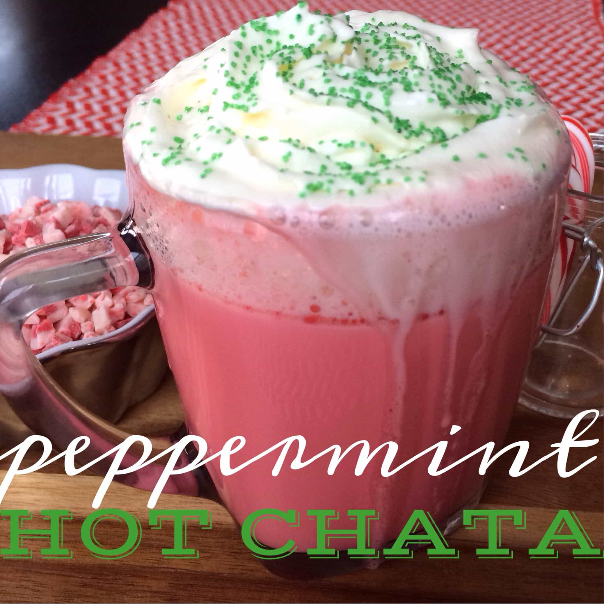 peppermint hotChata. tipsy hot chocolate drink made with rumchata in a