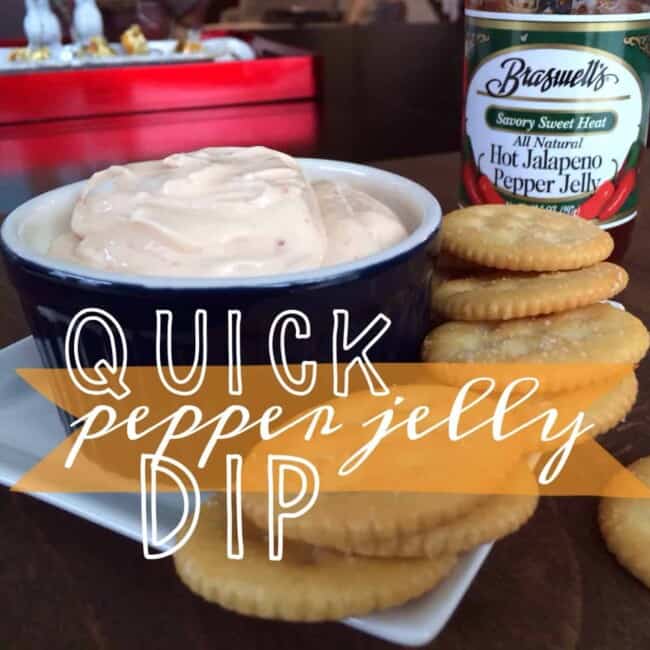 pepper jelly dip and crackers