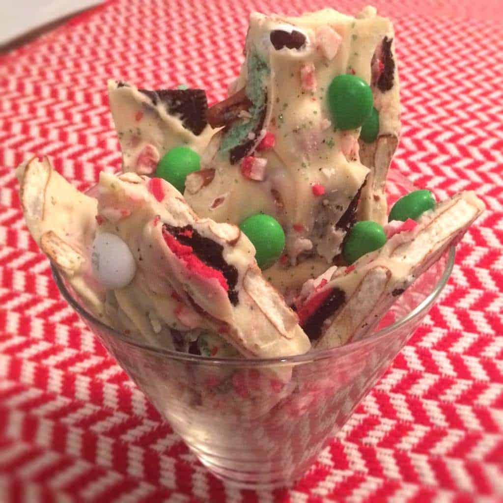 Christmas Bark in a glass