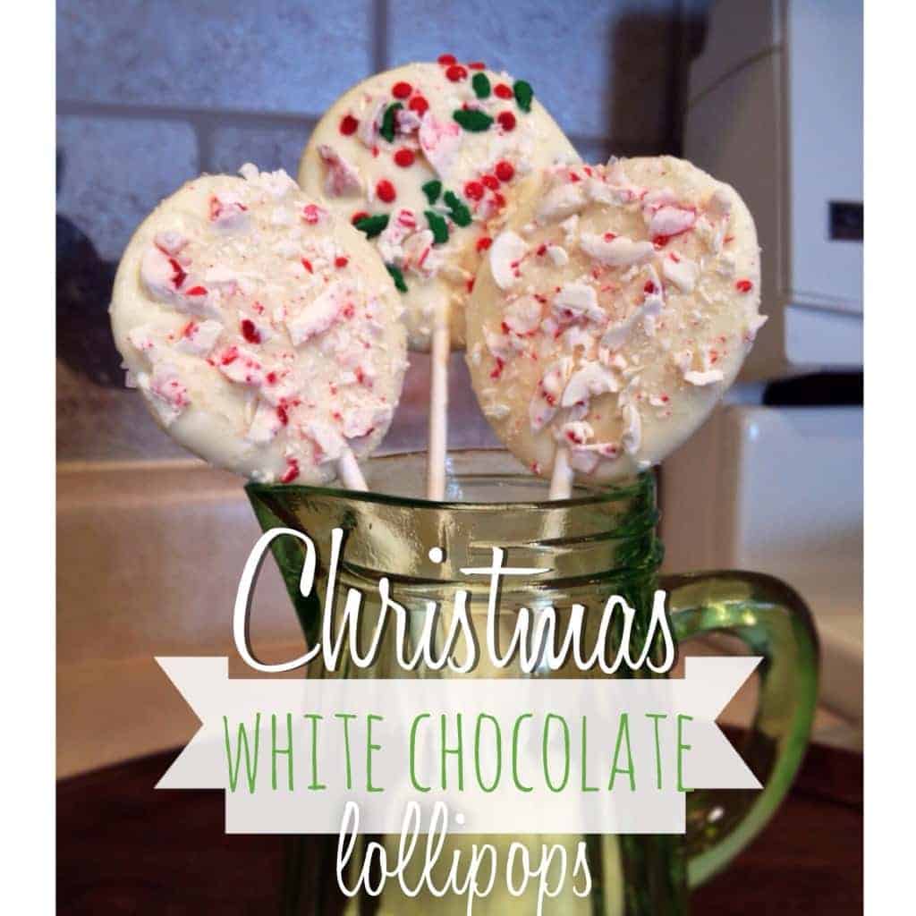 christmas white chocolate lollipops