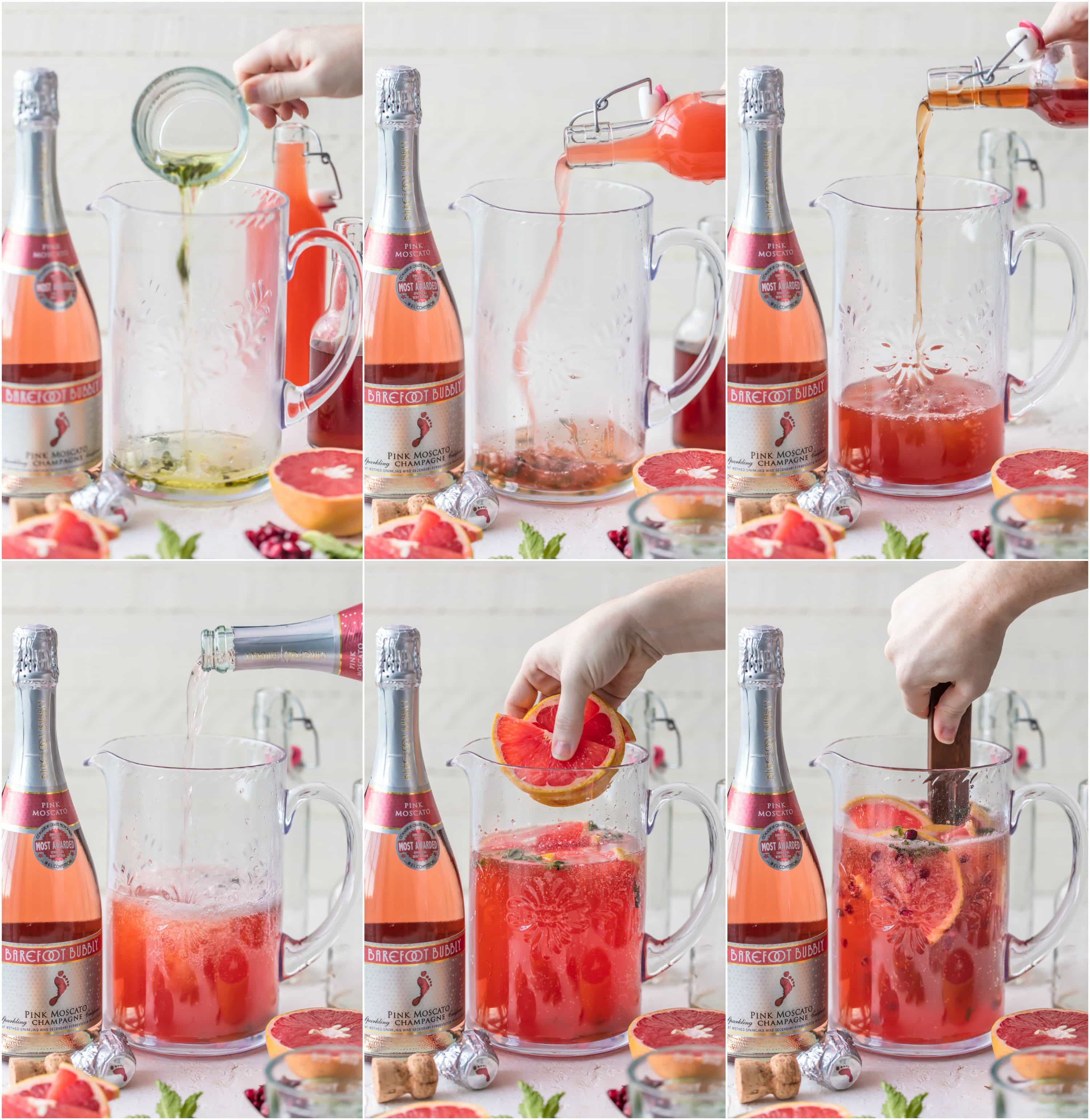 Photo Collage: How to Make Pink Champagne Sangria