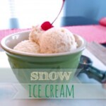 snow ice cream in a green bowl.