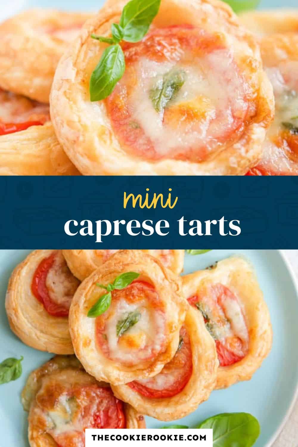 mini caprese tarts pin image - 3
