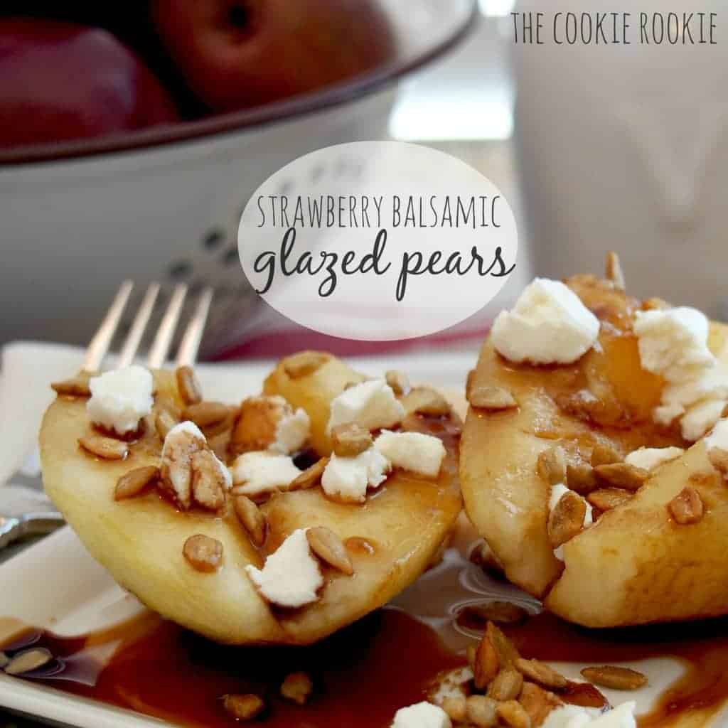 {weekend slimdown} strawberry balsamic glazed pears