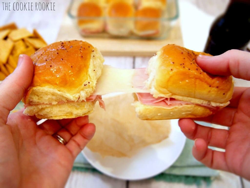 Baked Ham and Swiss Sliders {The Cookie Rookie}