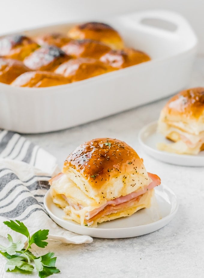 Ham and Cheese Sliders are such a simple recipe, but they're perfect for a quick lunch or snack. I am constantly on the hunt for EASY and delicious meals, and I found a new favorite! These Ham and Swiss Sliders were done in under 20 minutes, and they are surprisingly satisfying. And they're great for kids too!
