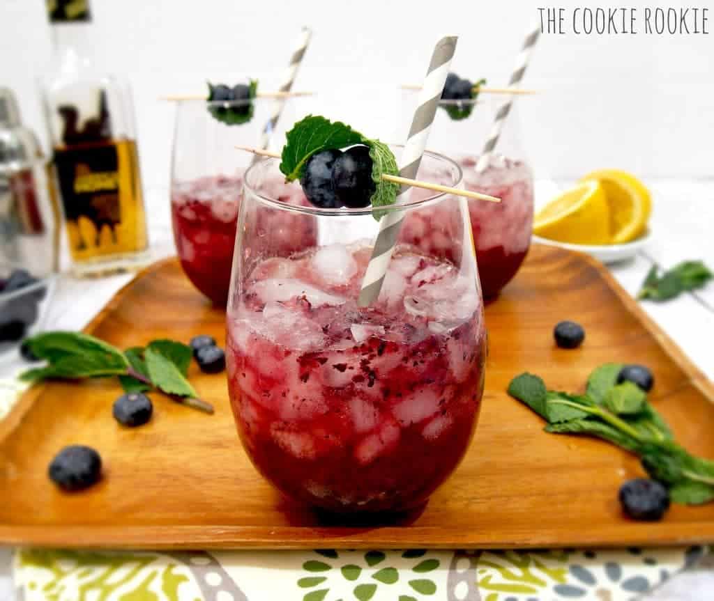 Blueberry Honey Mint Julep, a fresh take on a classic favorite! So fun {The Cookie Rookie}
