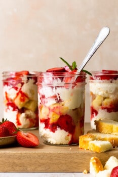 spoon in strawberry shortcake cups