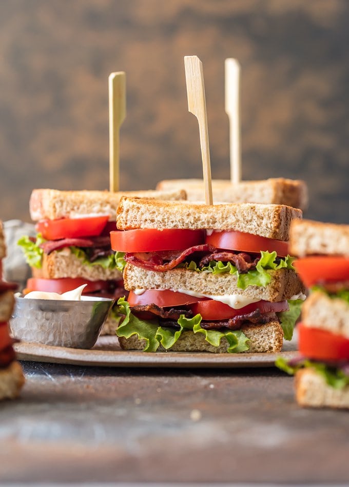 BLT Sandwich Sliders on a plate