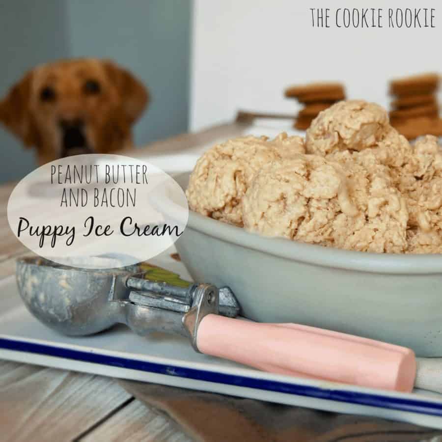 Peanut Butter Bacon Puppy Ice Cream. My dog loves this! - The Cookie Rookie