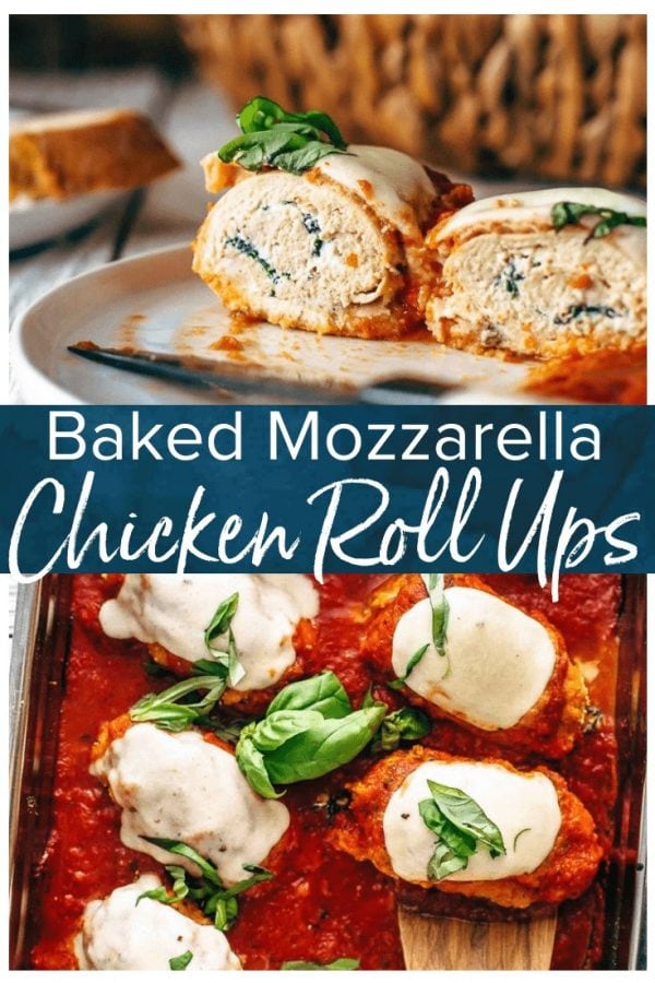Chicken Roll Ups make for an easy and delicious dinner. This baked mozzarella chicken dish is the perfect thing to serve any night of the week. It's full of flavor, with plenty of cheese!