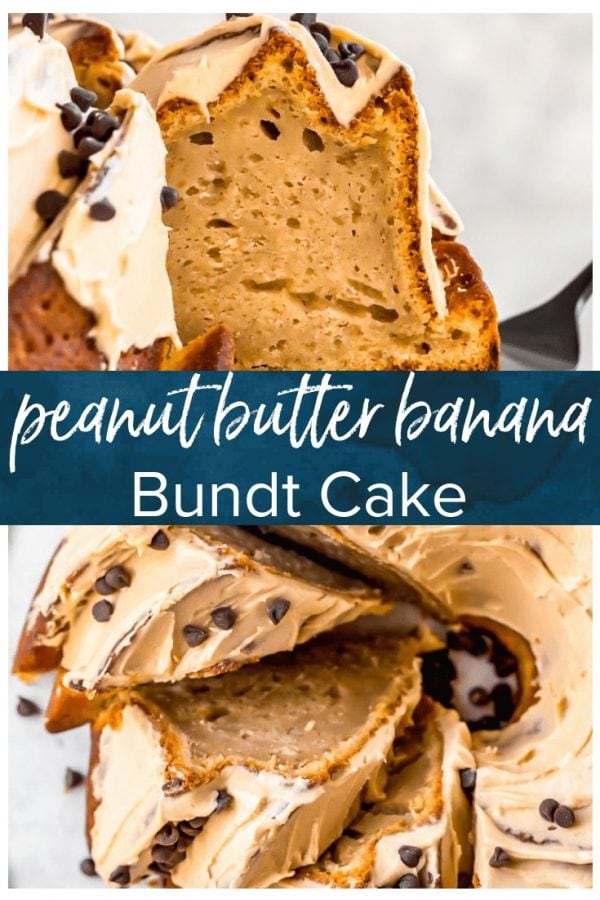 Peanut Butter Banana Bundt Cake is the most perfect cake recipe ever. Peanut butter and banana is one of those classic flavor combinations you just can't beat, and when you add peanut butter icing and mini chocolate chips into the equation, YUM! This peanut butter banana pudding cake is great for any occasion, and easy enough for new bakers. 