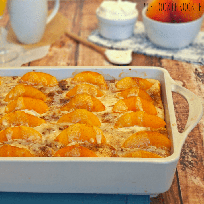 Peaches and Cream Overnight French Toast - The Cookie Rookie