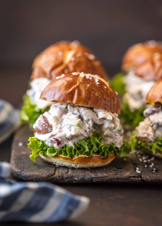 Healthy chicken salad recipe on sliders