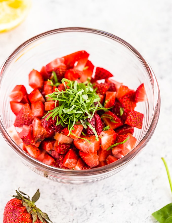 Strawberry Basil fruit salsa