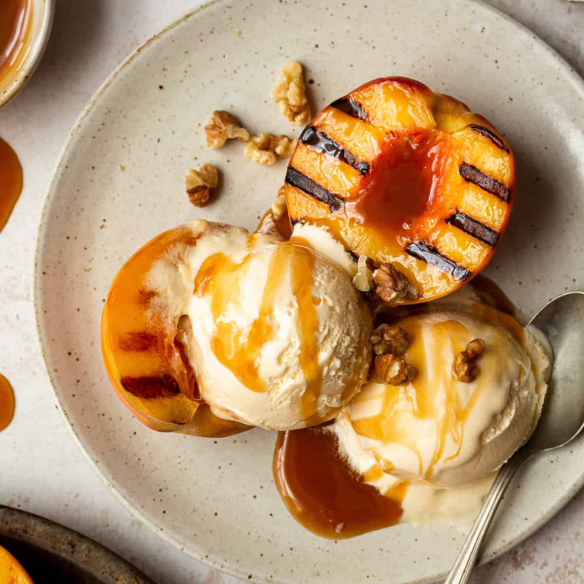 Grilled Peaches and Ice Cream - The Cookie Rookie