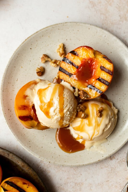 Grilled Peaches and Ice Cream Recipe - The Cookie Rookie®