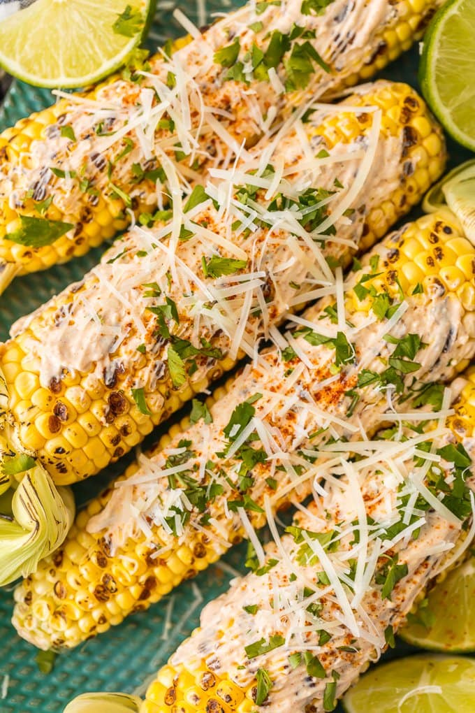 Mexican Corn on the Cob is the perfect Summer side dish! We love to make this Mexican Grilled Corn and serve it all Summer long. This Mexican Corn on the Cob is so easy, unique, flavorful and delicious! We have made our recipe for Mexican Corn healthy, simple, and perfect for every occasion.