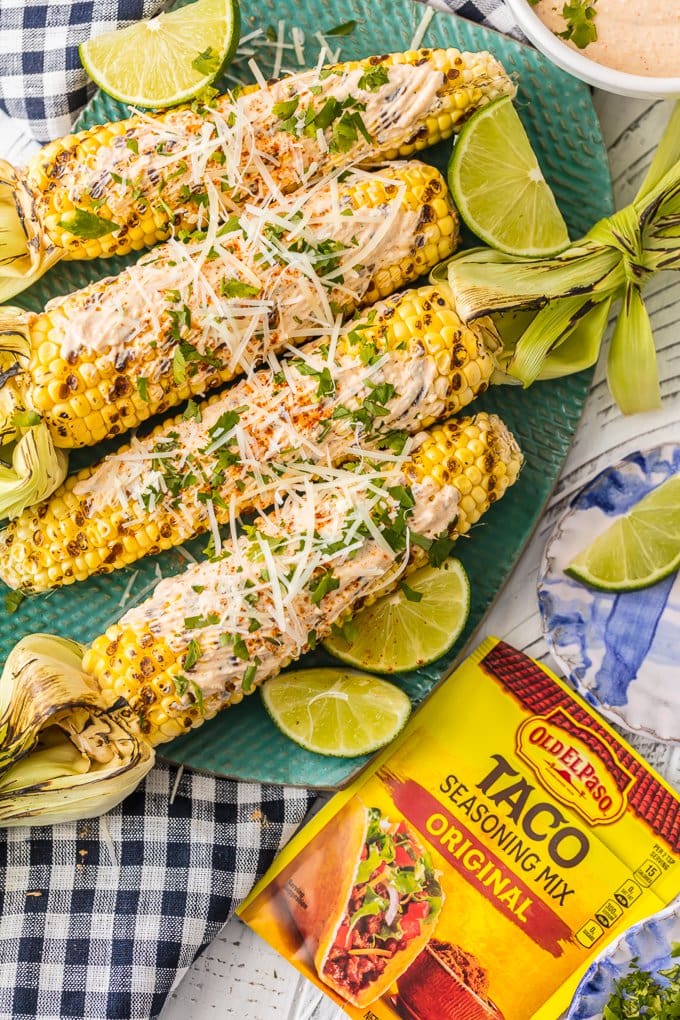 mexican corn on the cob with taco seasoning