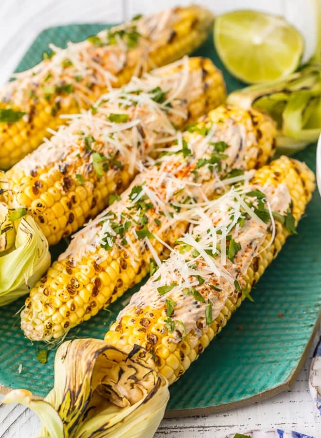 grilled corn on a plate