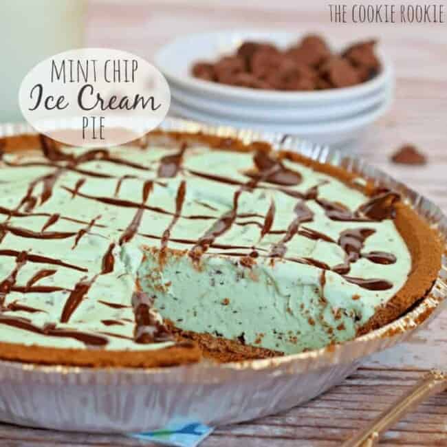Easy Mint Chip Ice Cream Pie. 2 INGREDIENTS!! - The Cookie Rookie