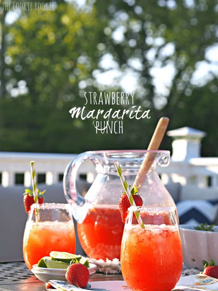 Strawberry Margarita Punch. The best party drink for a crowd. YUM! - The Cookie Rookie